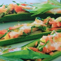 Zucchini mit Schinkenfüllung Zucchini mit Schinkenfüllung